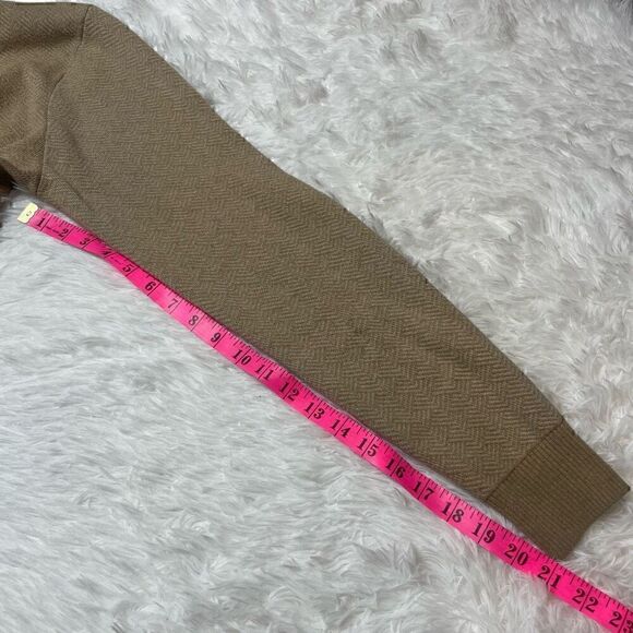 Daniel Hechter Knit Sweater Mens Sz M Cotton Full Zip Brown Tan - Picture 9 of 10